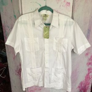 White Guayabera Button up Shirt